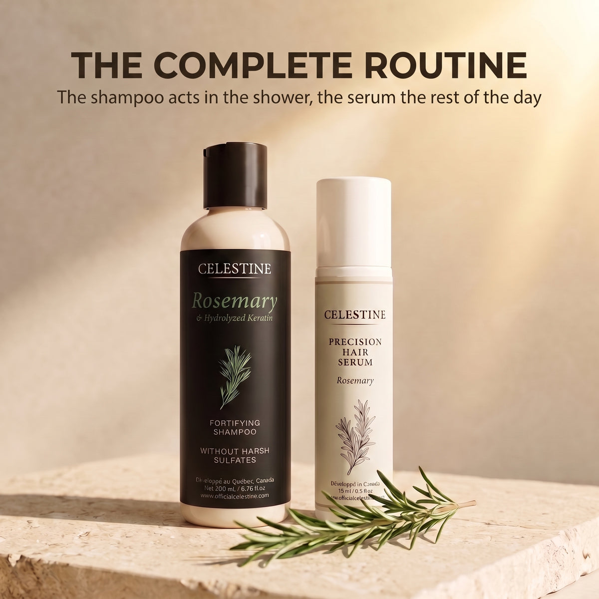 Sérum naturel au romarin — Soin ciblé des racines, entre les lavages