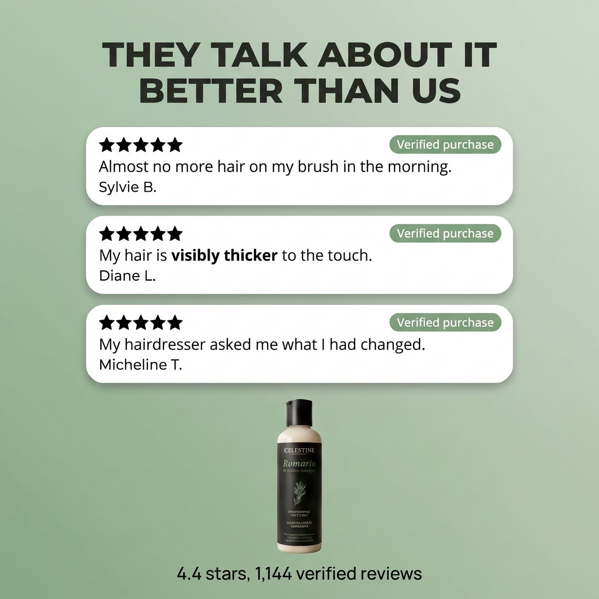Natural Rosemary & Keratin Shampoo — For Thicker-Looking, Fuller Hair