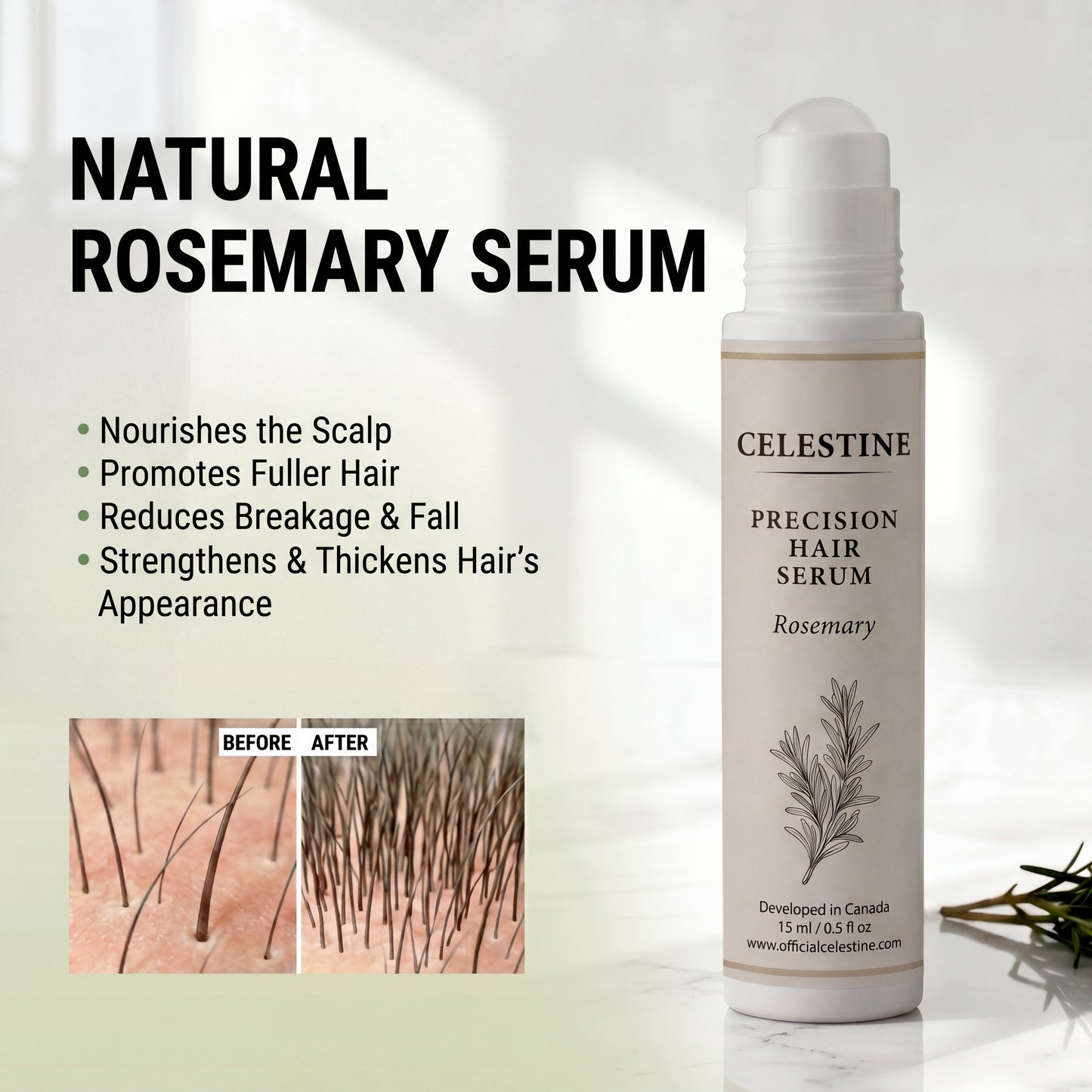 Natural rosemary serum — Targeted root care between washes