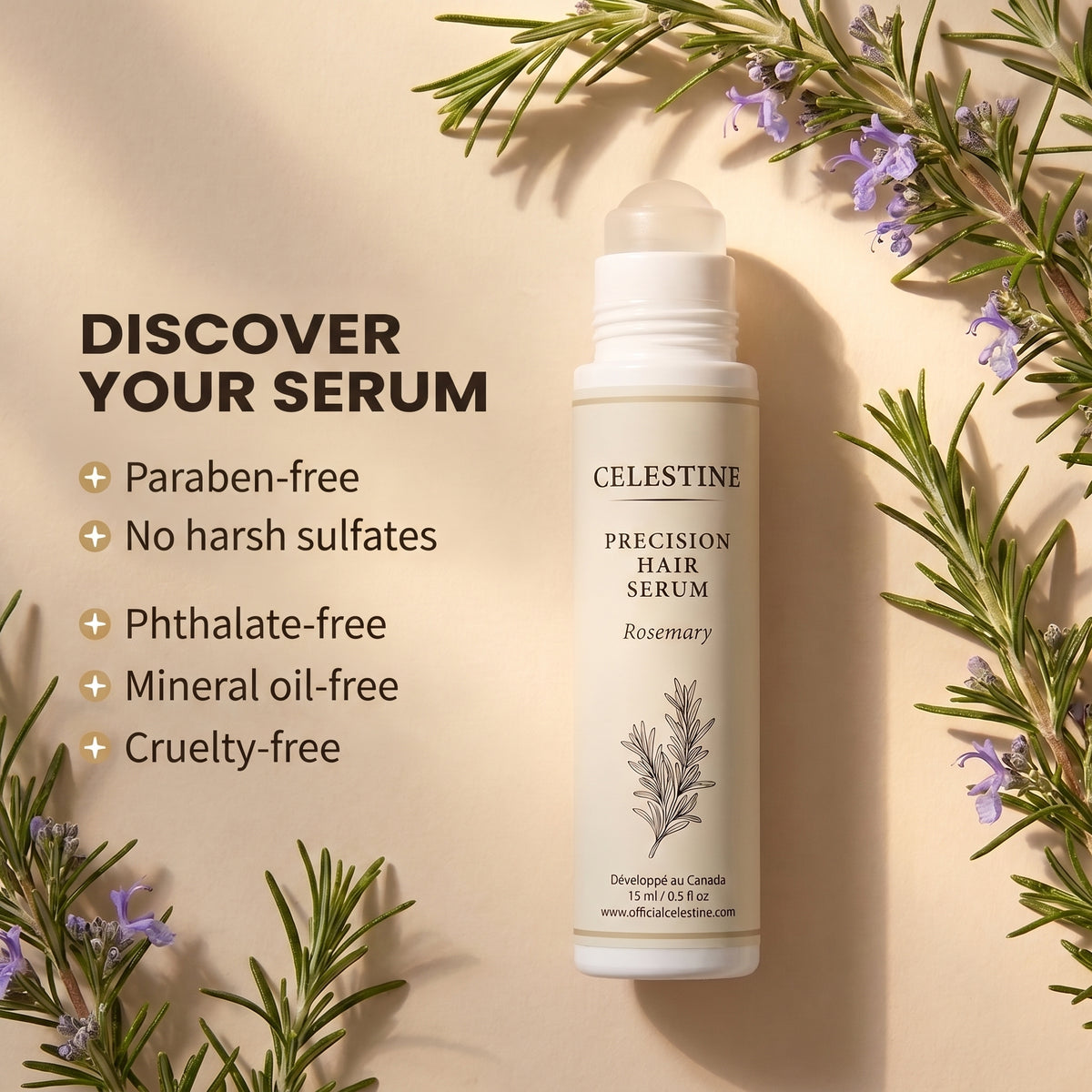 NATURAL ROSEMARY SERUM - TARGETED CARE THAT LASTS FOR HOURS