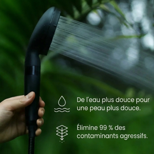 Woda douche filtrée. Wyniki są widoczne. Désormais à portée de main.