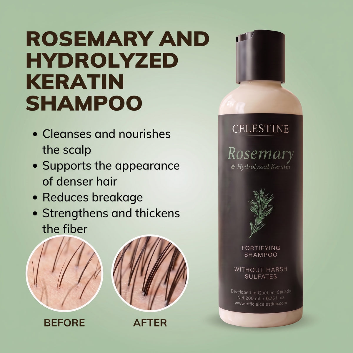 Natural Rosemary & Keratin Shampoo — For Thicker-Looking, Fuller Hair