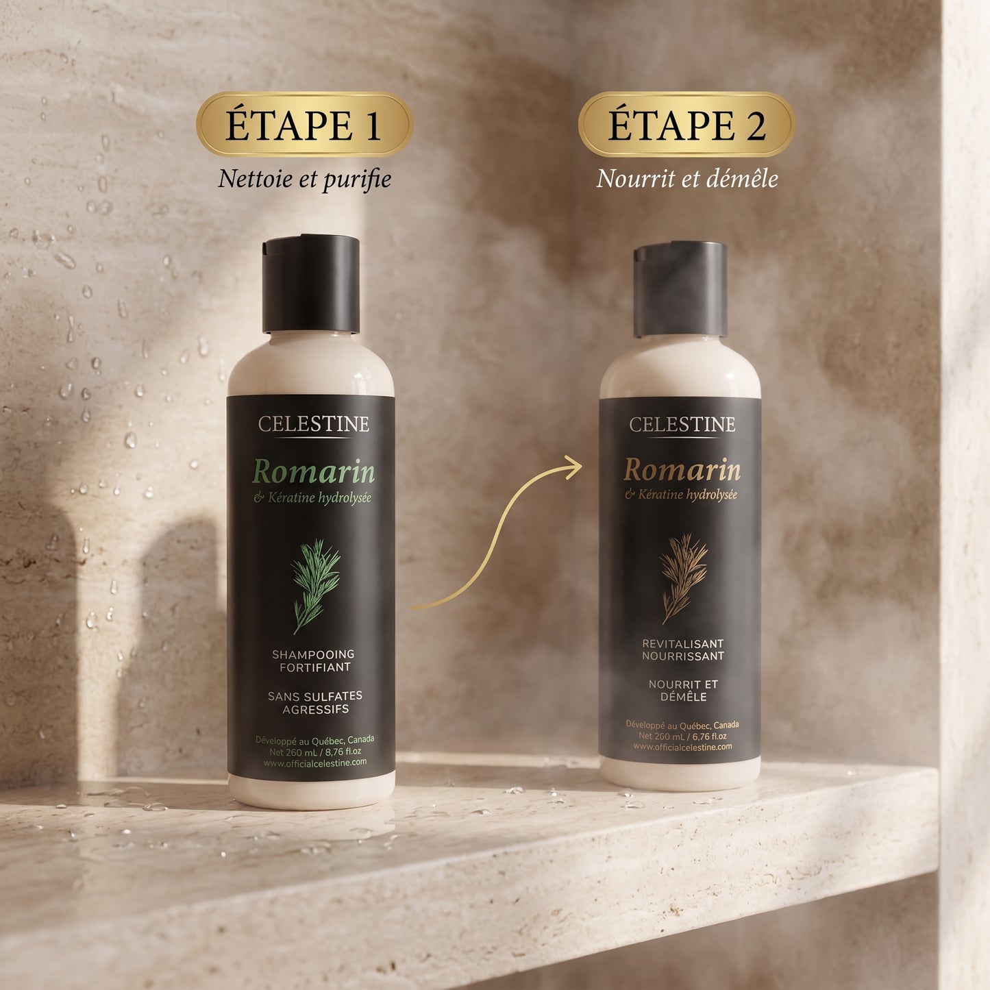 REVITALISANT NOURISSANT AU ROMARIN ET À LA KÉRATINE - NOURRIT ET DÉMÊLE