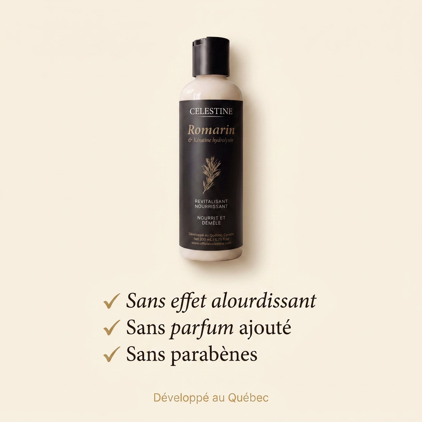 REVITALISANT NOURISSANT AU ROMARIN ET À LA KÉRATINE - NOURRIT ET DÉMÊLE
