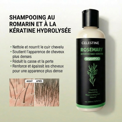 Shampoing naturel au romarin et à la kératine — Pour des cheveux plus épais et plus volumineux