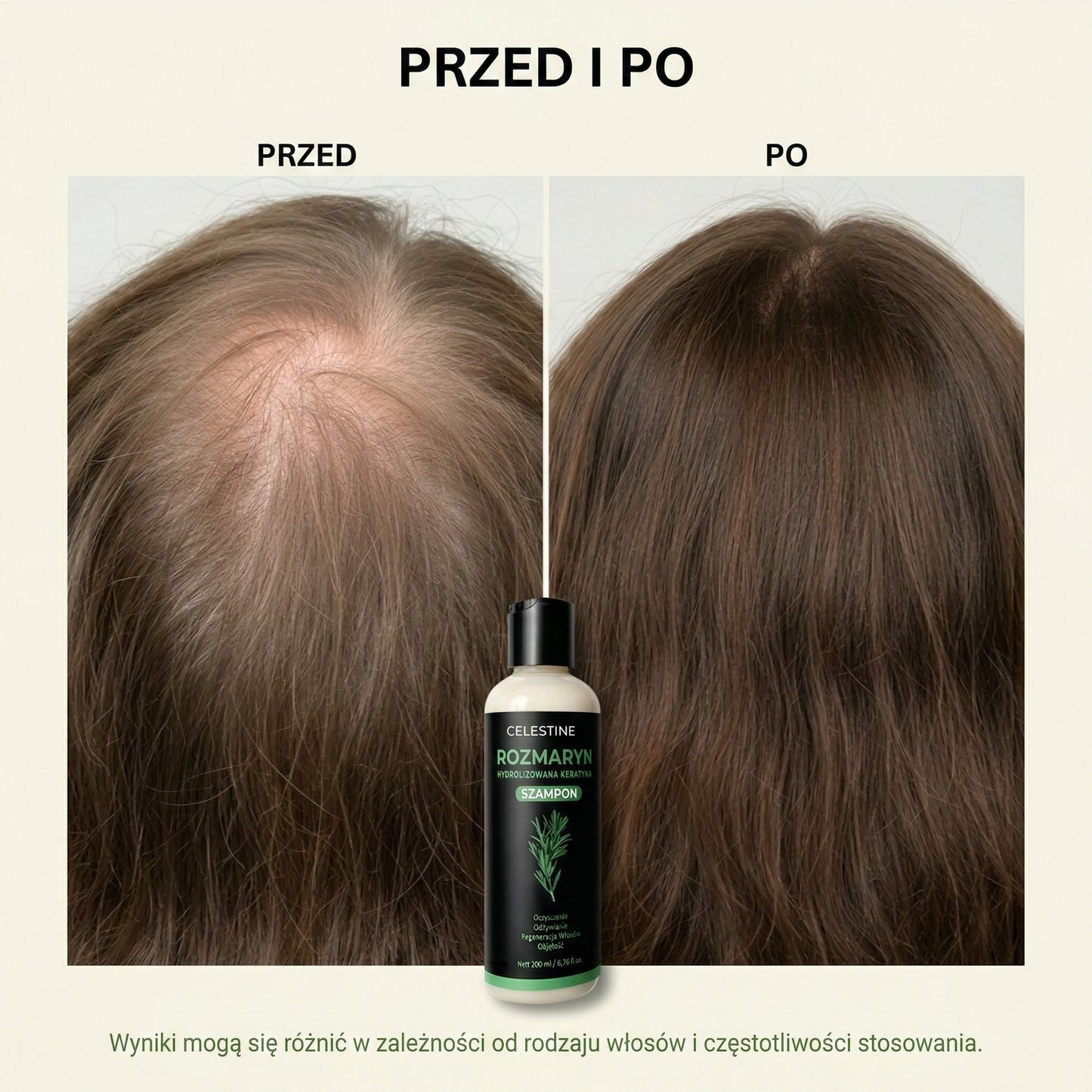 Szampon naturel au romarin et à la kératine — Pour des cheveux plus épais et plus volumineux