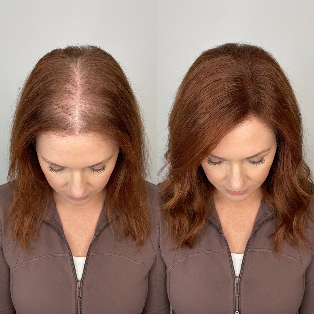 Before and after hair removal comparison