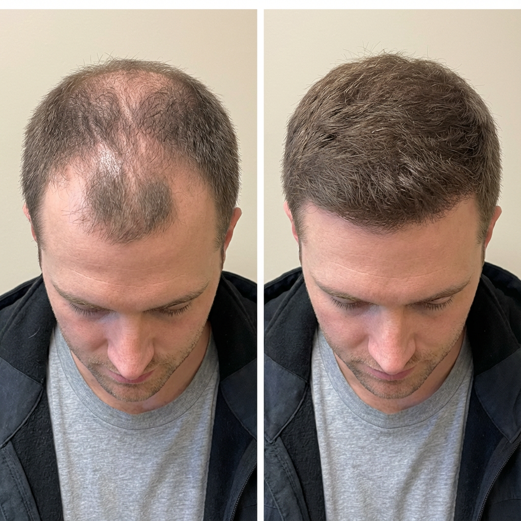 Before and after hair removal comparison